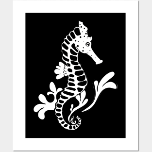 Seahorse and coral Posters and Art